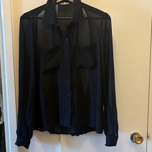 Naked Zebra Black Sheer Blouse
